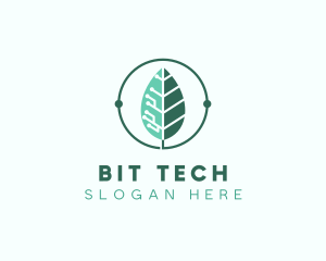 Biotech Agritech Leaf Circuit logo design