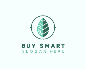 Biotech Agritech Leaf Circuit logo design