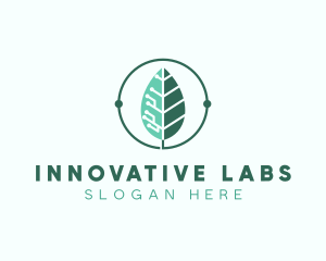 Biotech Agritech Leaf Circuit logo design