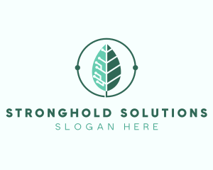 Biotech Agritech Leaf Circuit logo design