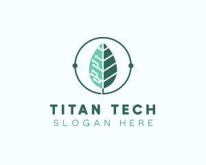 Biotech Agritech Leaf Circuit logo design