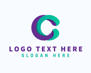 Green And Purple - Creative Letter C Business logo design