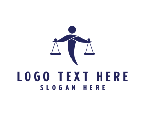 Law School - Human Justice Scale logo design