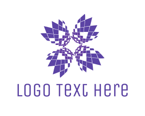 Violet - Pixel Flower Tulips logo design