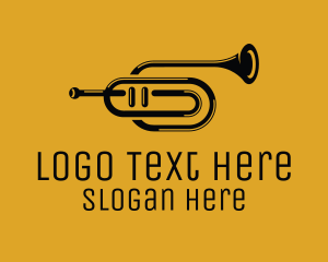 Instrument - Vintage Trumpet Jazz Music logo design