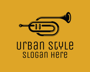 Vintage Trumpet Jazz Music Logo