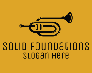 Band - Vintage Trumpet Jazz Music logo design