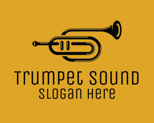 Trumpet - Vintage Trumpet Jazz Music logo design