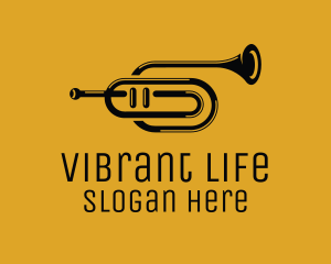 Vintage Trumpet Jazz Music logo design