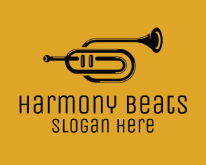 Band - Vintage Trumpet Jazz Music logo design