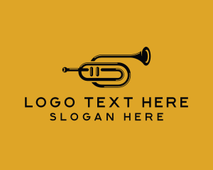 Music - Vintage Trumpet Jazz Music logo design