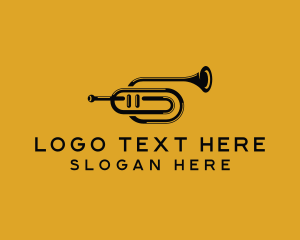Vintage Trumpet Jazz Music Logo