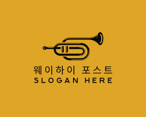 Vintage Trumpet Jazz Music logo design