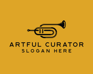 Vintage Trumpet Jazz Music logo design