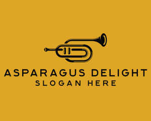 Vintage Trumpet Jazz Music logo design