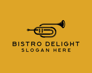 Vintage Trumpet Jazz Music logo design