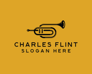 Vintage Trumpet Jazz Music logo design