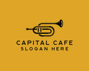 Vintage Trumpet Jazz Music logo design