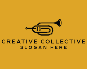 Vintage Trumpet Jazz Music logo design