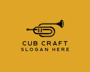 Vintage Trumpet Jazz Music logo design