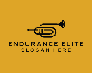 Vintage Trumpet Jazz Music logo design