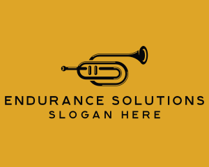 Vintage Trumpet Jazz Music logo design