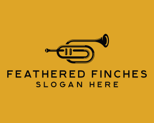 Vintage Trumpet Jazz Music logo design