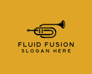 Vintage Trumpet Jazz Music logo design