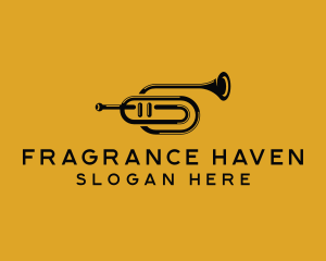 Vintage Trumpet Jazz Music logo design