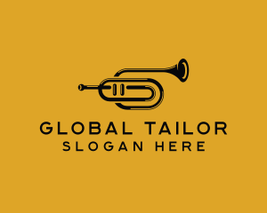 Vintage Trumpet Jazz Music logo design