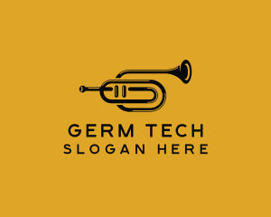 Vintage Trumpet Jazz Music logo design