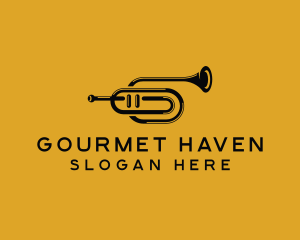 Vintage Trumpet Jazz Music logo design