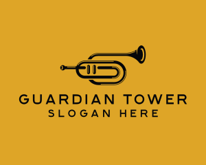 Vintage Trumpet Jazz Music logo design