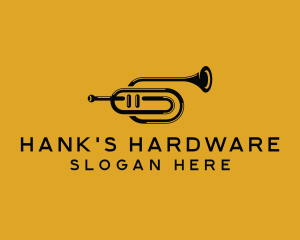 Vintage Trumpet Jazz Music logo design