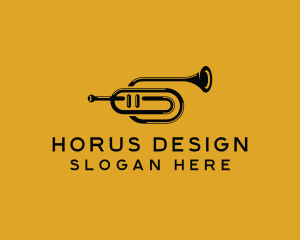 Vintage Trumpet Jazz Music logo design