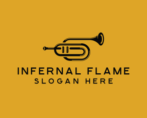 Vintage Trumpet Jazz Music logo design