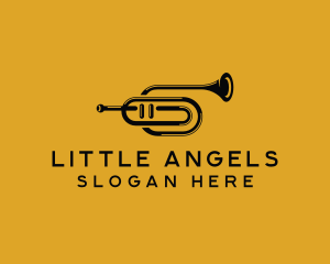 Vintage Trumpet Jazz Music logo design