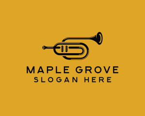 Vintage Trumpet Jazz Music logo design