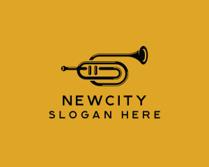 Vintage Trumpet Jazz Music logo design