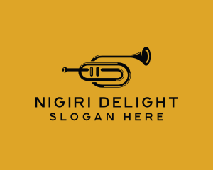 Vintage Trumpet Jazz Music logo design