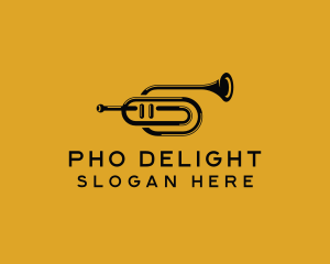 Vintage Trumpet Jazz Music logo design