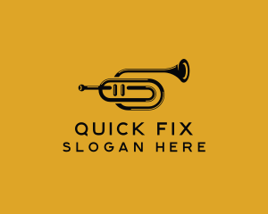 Vintage Trumpet Jazz Music logo design