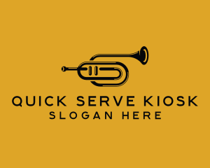 Vintage Trumpet Jazz Music logo design