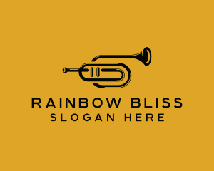 Vintage Trumpet Jazz Music logo design