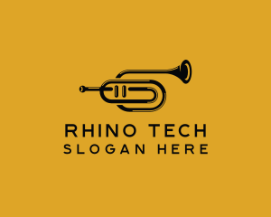 Vintage Trumpet Jazz Music logo design