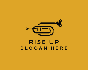 Vintage Trumpet Jazz Music logo design