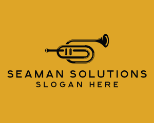 Vintage Trumpet Jazz Music logo design