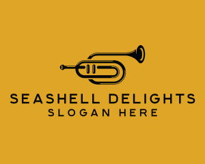 Vintage Trumpet Jazz Music logo design