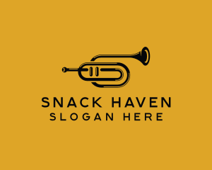 Vintage Trumpet Jazz Music logo design