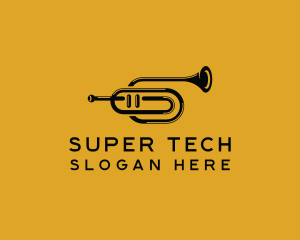 Vintage Trumpet Jazz Music logo design